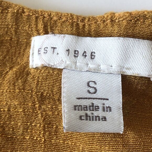 Est. 1946 Women’s V Neck Cold Shoulder Long Sleeve Mustard Mini Dress Size Small - Picture 3 of 13